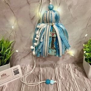 Handmade Blue Bible/Book Tassel with Nursing Charms